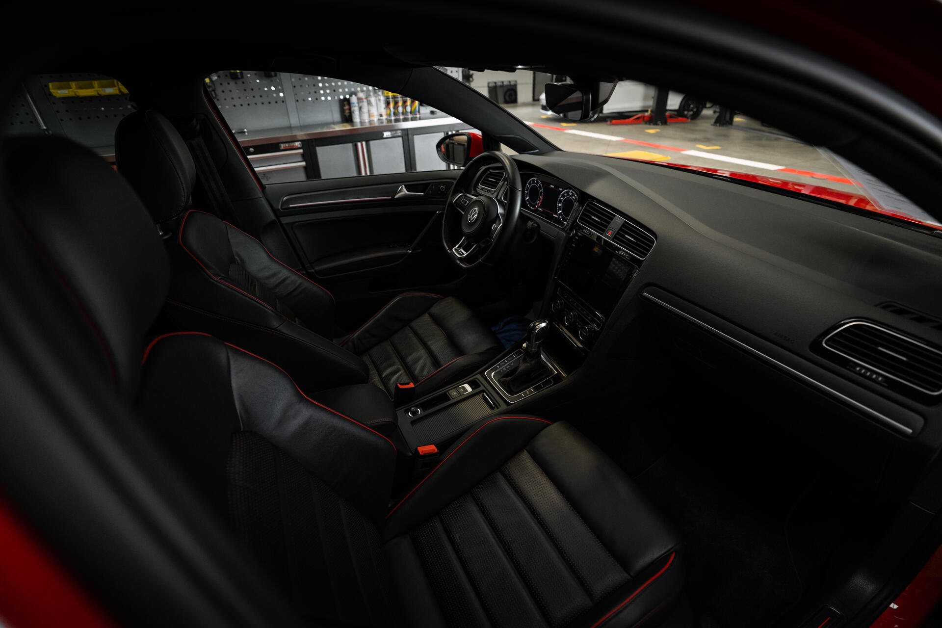 Interior leather upholstery
